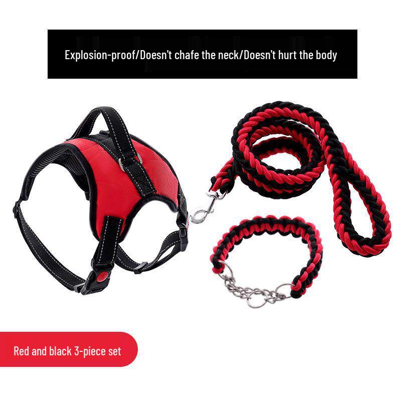 Golden Retriever & Labrador Medium-Large Dog Harness-Leash with Thick, Eight-Strand, Explosion-Proof Rope