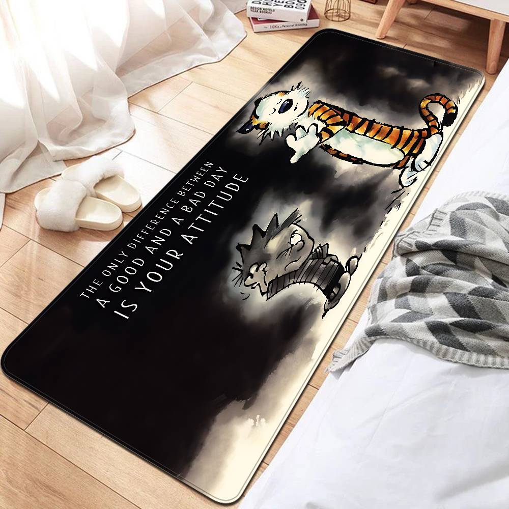 Book C-Calvin And H-Hobbes Floor Mat Rectangle Anti-slip Home Soft Badmat Front Door Indoor Outdoor Mat Hotel Decor Mat