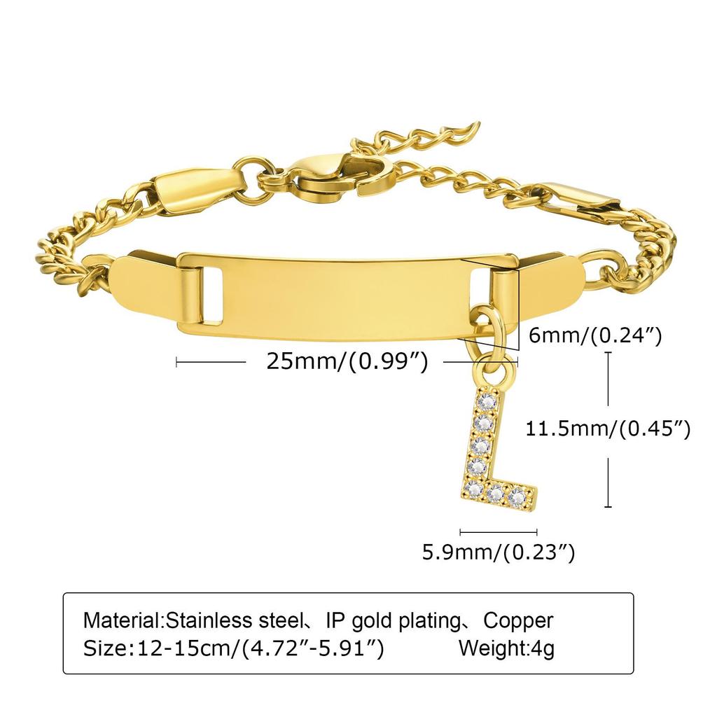 Stainless Steel Alphabet Bracelet for Kids and Ladies - Fashionable, Simple Jewelry