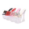 Fashion 17cm Women's High Heel Stiletto Party Shoes Crystal Sole Dance Shoes with Rhinestones for Nightclub Performance