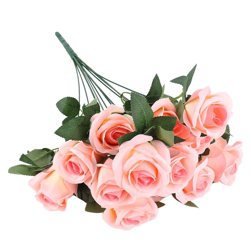 Artificial Roses with Long Stem Simulated Silk Flowers Real Looking Fake Roses Bouquet for