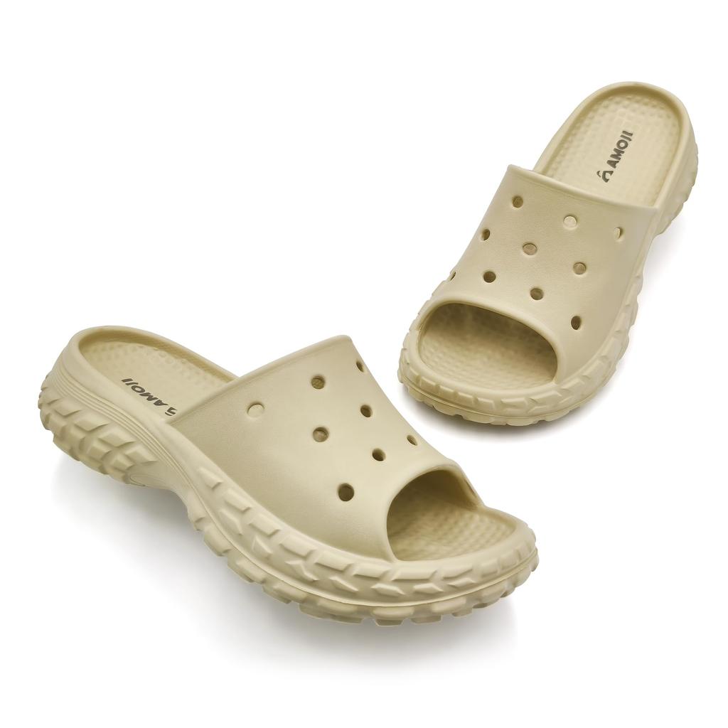 Amozi Indoor Slippers for Men and Shower Slide Room Stylish Bath Rubber Indoor and Outdoor Shoes for Water and EVA SS0827 Size Women, Sandals,
