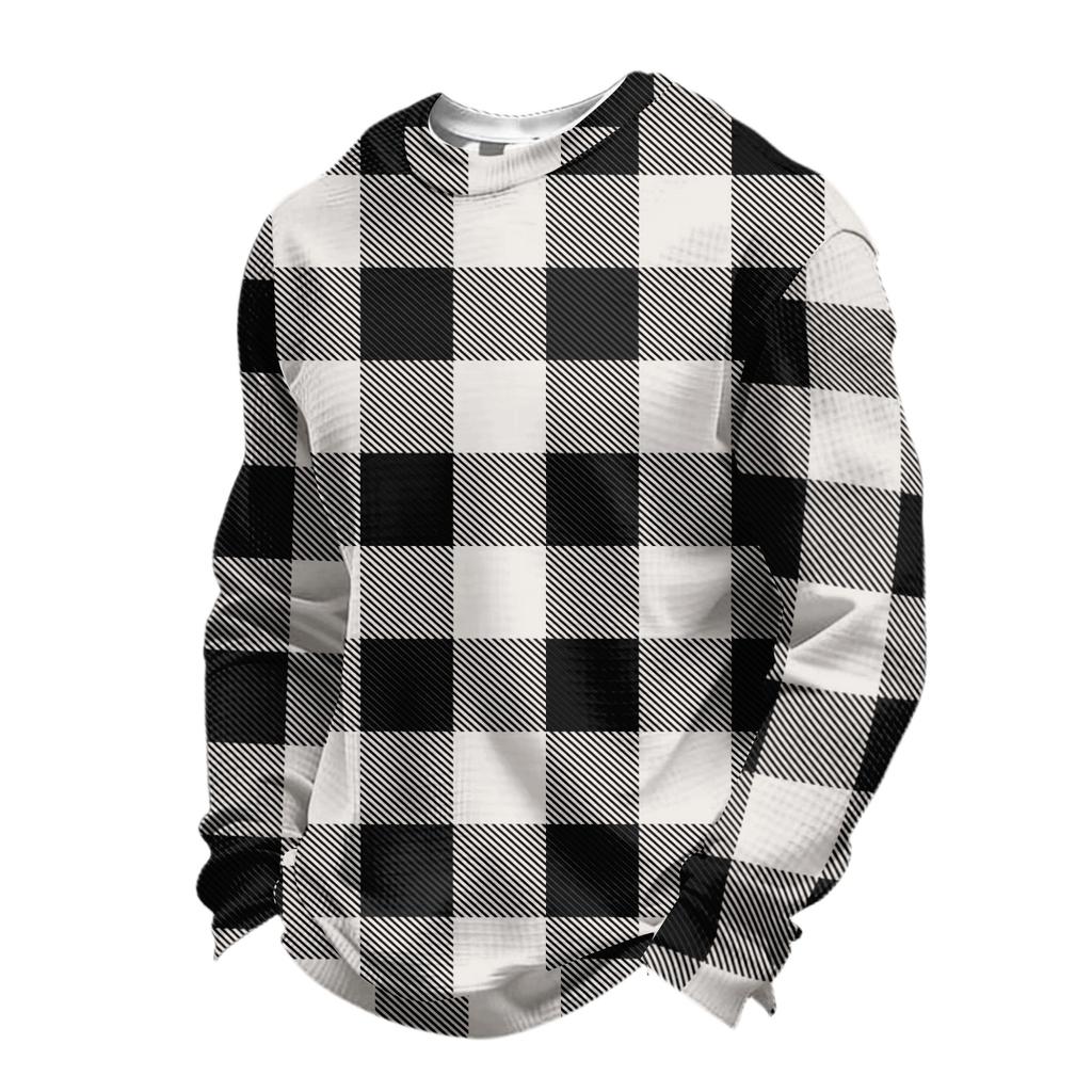 Herr Casual Långärmad Topp med Digitaltryck, Herr Rundhalsad Långärmad Topp