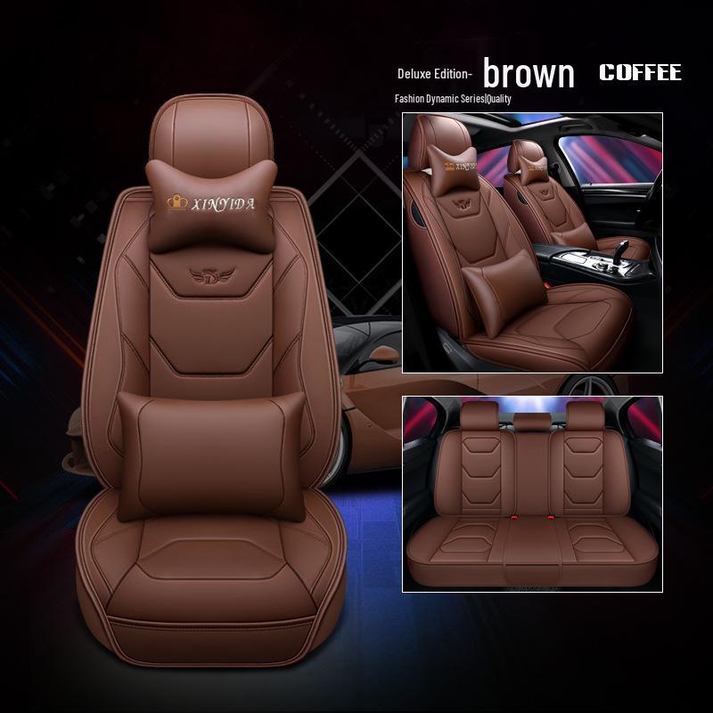 Leopard CT7 Leather Seat Cushion: Universal, All-Season Full Coverage for D22 Navara Rich Pickup.