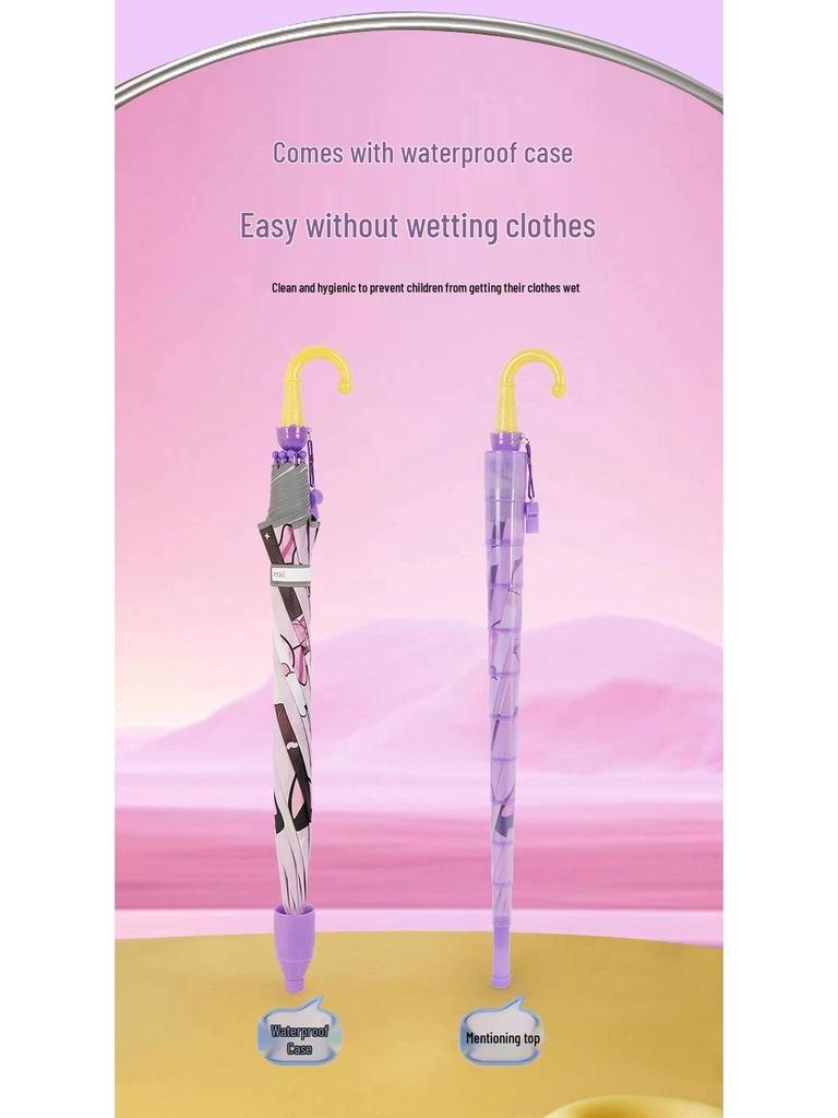 Automatic Dual-Use Kids' Umbrellas - Princess Design for School and Kindergarten
