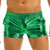 Glänzende metallische Herren-Shorts mit niedrigem Bund und elastischem Bund, Boxershorts, kurze Lounge-Hosen, Strandmode
