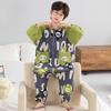 Boys Cotton Pajama Set With Cartoon Print Long Sleeve Sleepwear Kids Teens Comfortable Home Wear