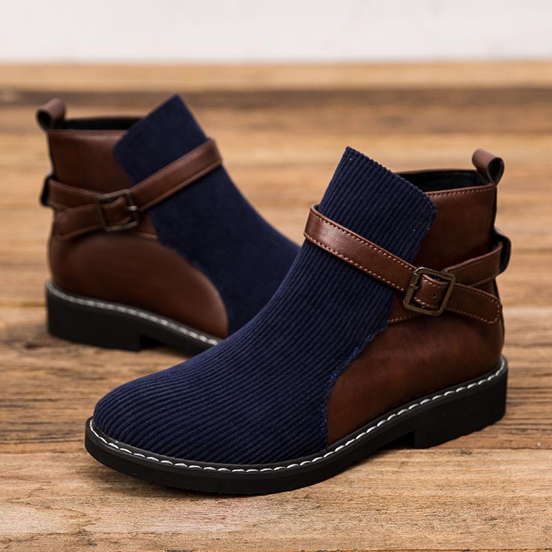 

Classic Men s Ankle Boots Casual Business Boots Male Work Shoes Comfortable Chelsea Boots Large Size Height Increasing Men Boots 38 синій