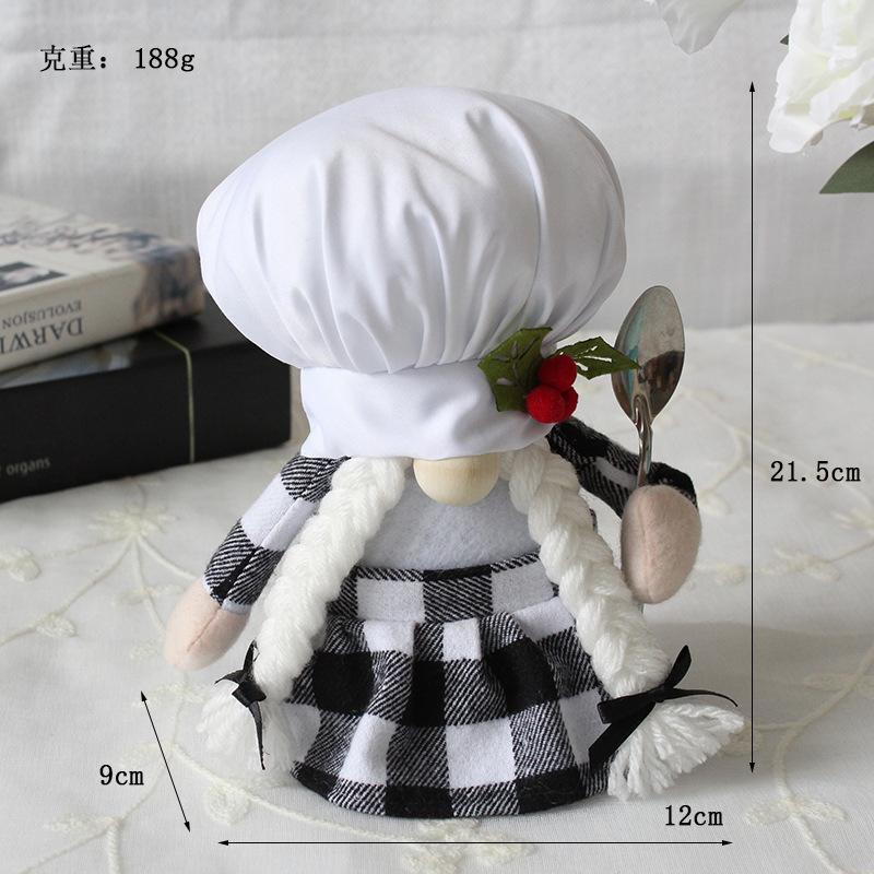 Christmas decorations creative dwarf chef doll festival plush doll chef's day faceless doll