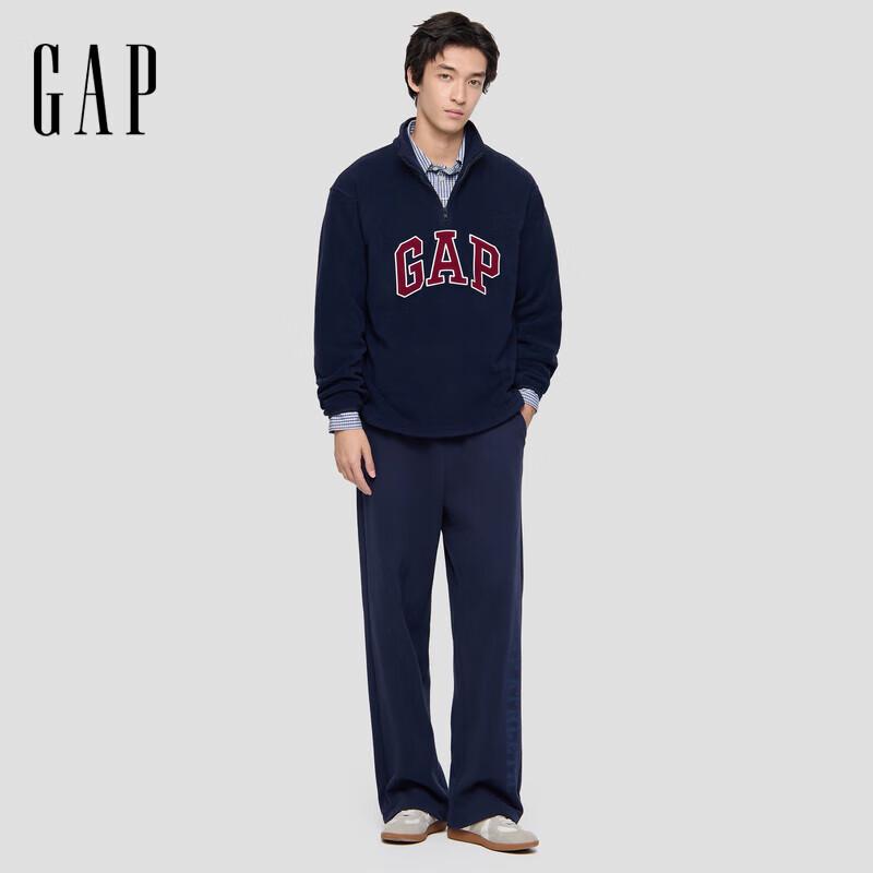 Gap Unisex Fall 2025 Logo Fleece Half-Zip Stand-Collar Sweatshirt