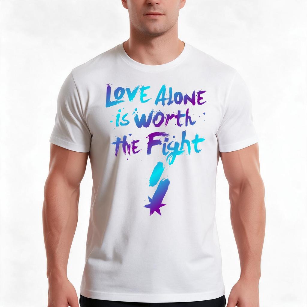 Love Alone Is Worth The Fight Colour Tshirt Summer Casual Cotton Tee Oversized Streetwear Tops Vintage Graphic Print
