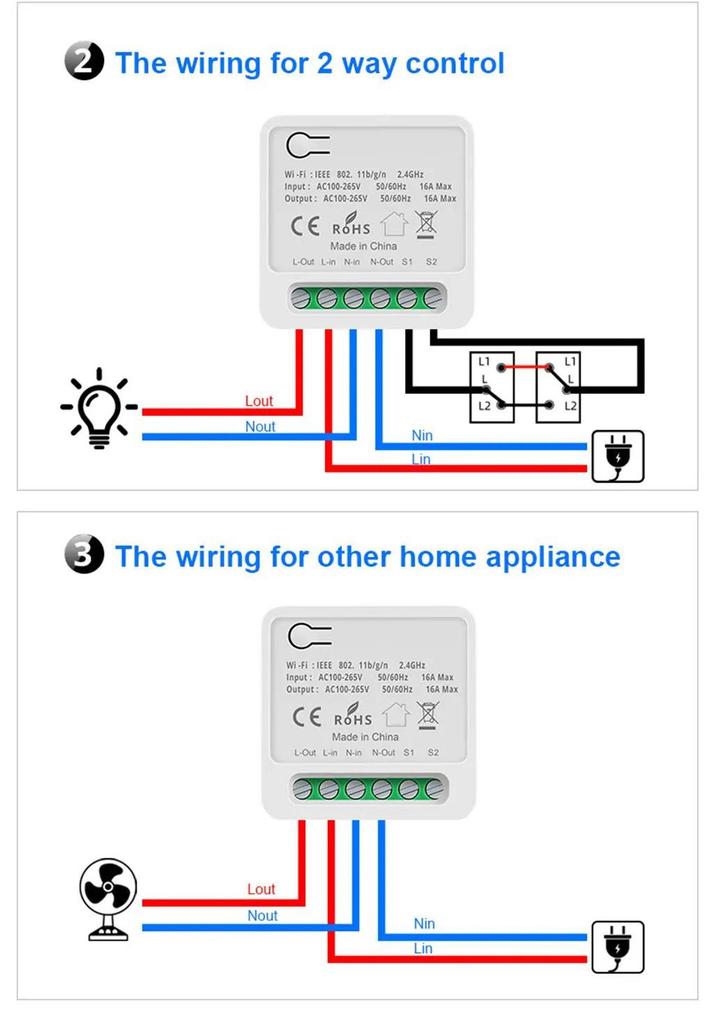 Matteroverwifi Smart HomeKit-Alexa-Google Switch, 10A Voice Control Remote