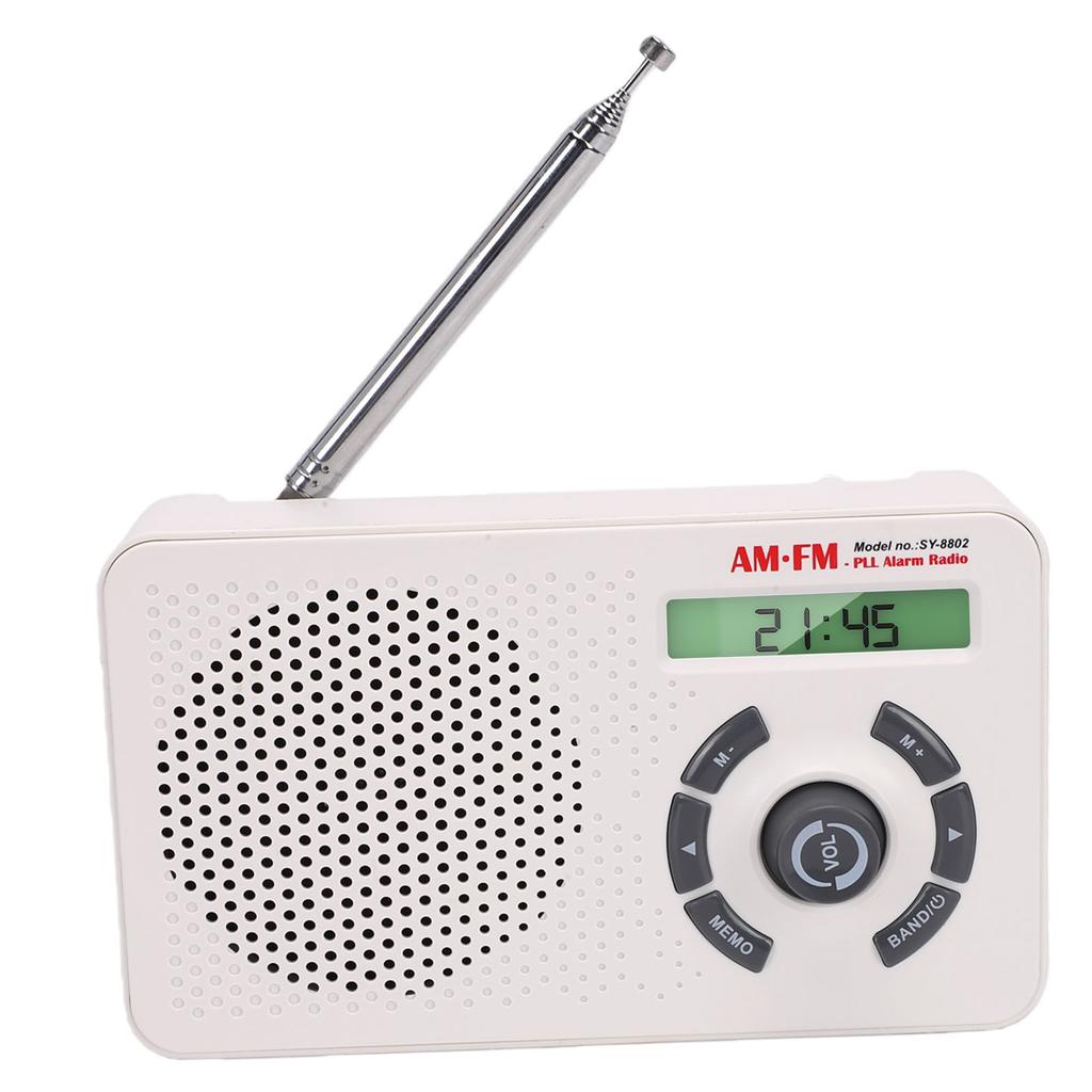 Portable FM AM SW Radio Speaker with Dual Antennae 2000mAh 3.5mm Headphone Jack Backlight Display Memory Function for