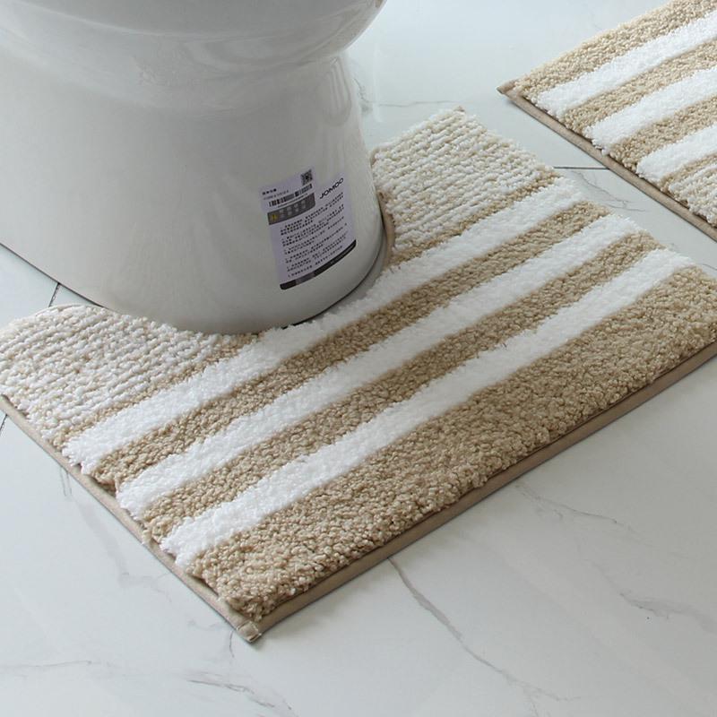 Thickened U-Shaped Non-Slip Absorbent Toilet Mat - Dirt-Resistant Bathroom and Bedside Carpet