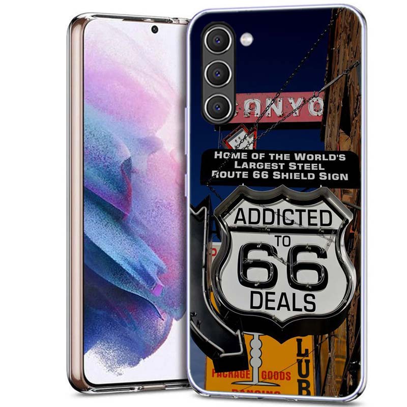 

America Route 66 Phone Case for Samsung A54 A14 A24 A34 A17 A37 A57 A55 A35 A25 A15 A13 A23 A33 A53 A07 A05S A04S A03 A73 Galaxy Samsung A37