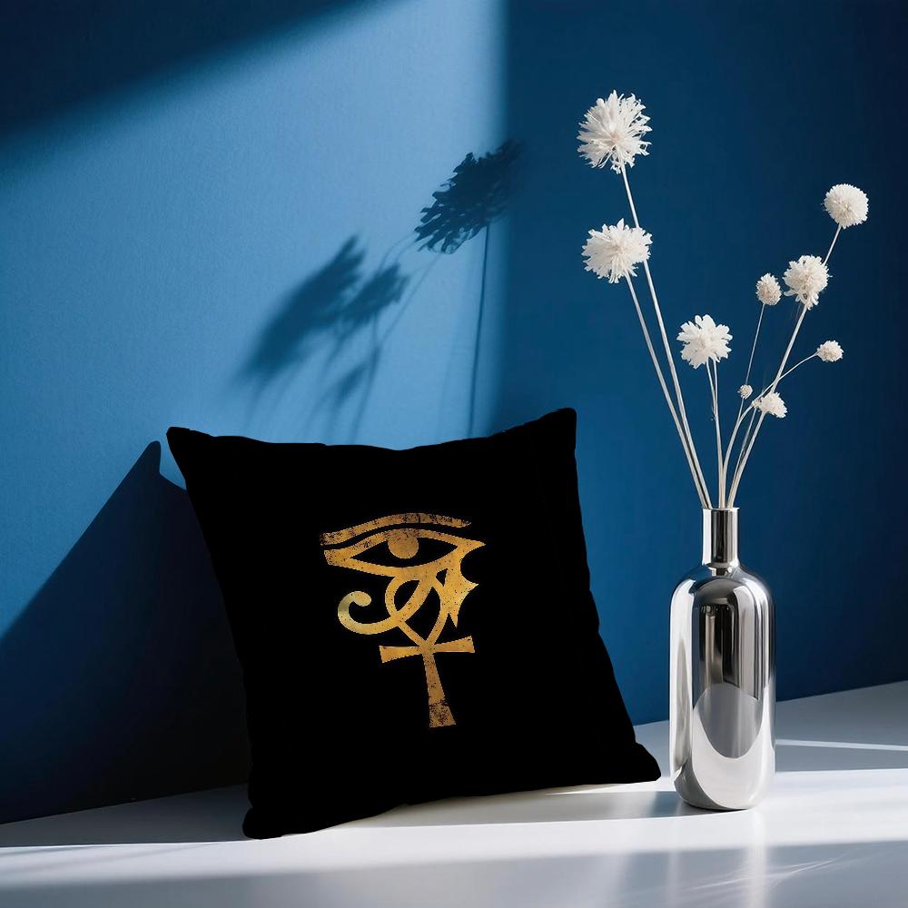 E-Egypt Eye of Horus Wisdom Strength cushion cover Comfortable and soft bedding skin friendly leisure sofa car office pillowcase