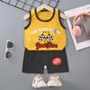 Kid's 2 Piece Printed Suit Short Sleeve Button Up Top Wide Leg Pants Suit Set Pajamas Home Casual Suit