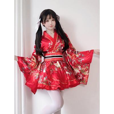 Traditional Kimono Cosplay Costume Summer Style Printing Improved Yukata Kimono Ladies Suit