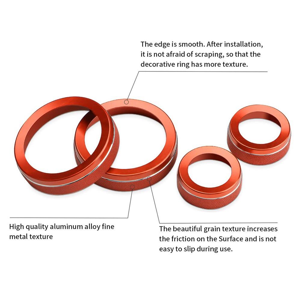 Trim Ring Knob Circle A/C &Audio Volume Knob Aluminum Alloy Corrode Or Peel