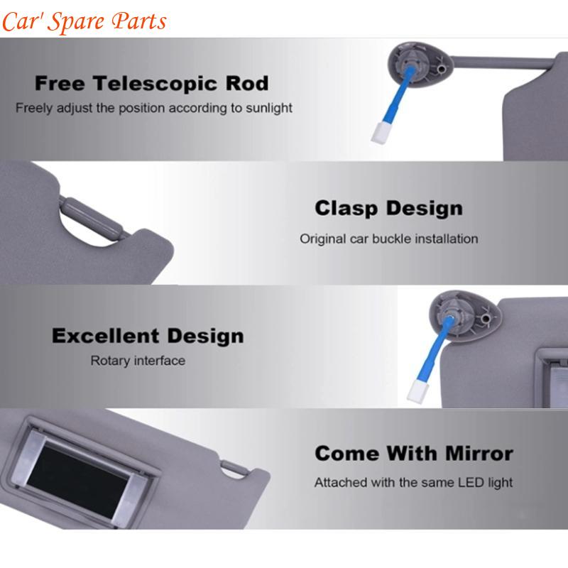 Y4UA 83280TA5A51ZA Illuminated Sunshade Vehicle Sun Visors with LED Lights & Mirror