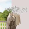 Wall Mounted Retractable Towel Rack Adjustable Length 42-80cm Stainless Steel Drying Rack for Bathroom Clothes Hanging