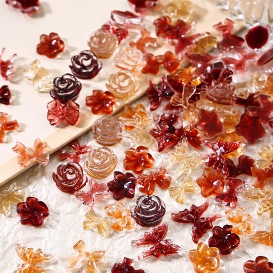 30Pcs/Bag Resin Camellia Art Rhinestones Bowknot Beautiful Durable Eco-friendly Nail Nail Accessories