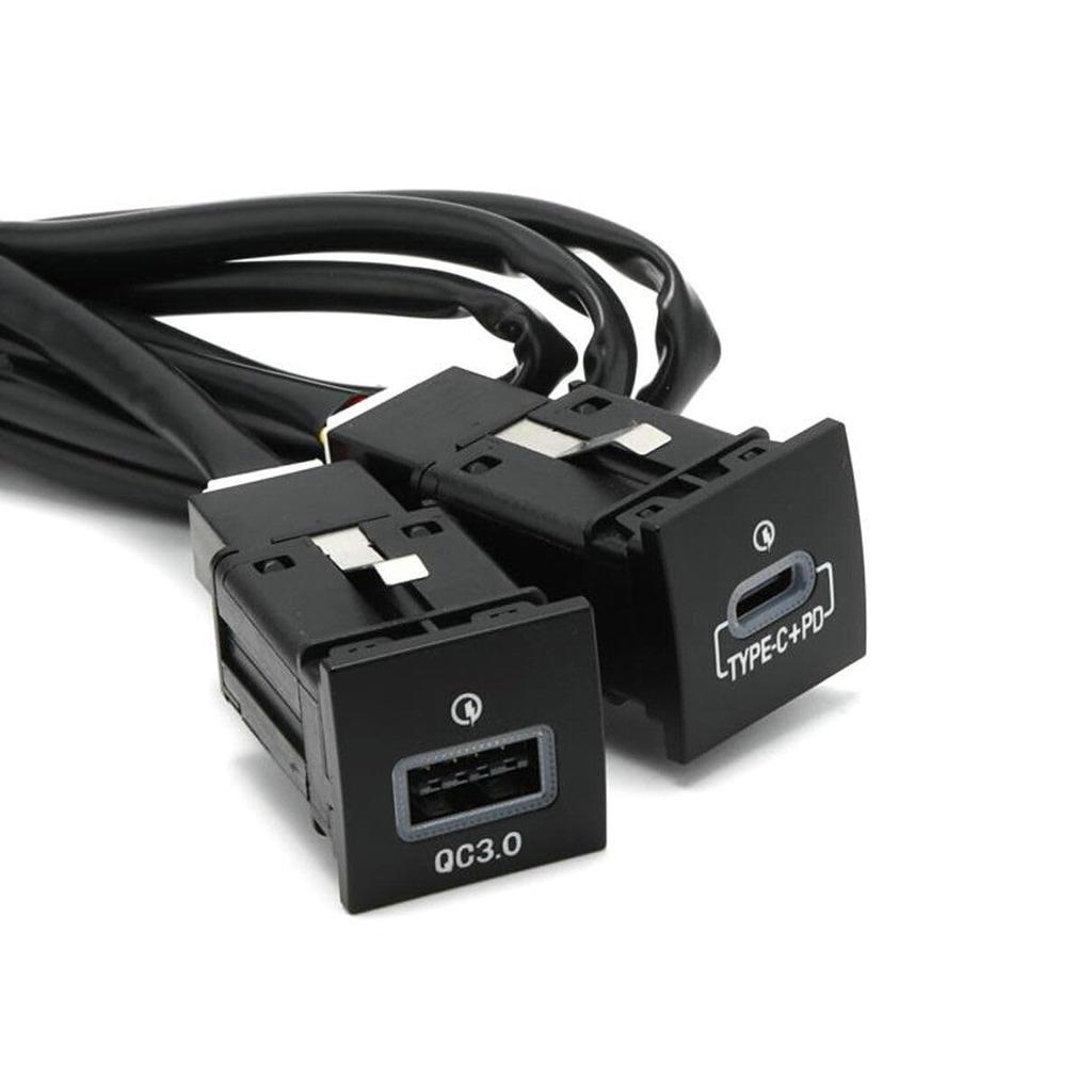 USB QC3.0 Charger+PD for VW Jetta MK6 2010-2014 and Golf GTI R-Line 2006-2013 MK5