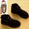 2025 Winter Women Snow Boots White Plush Inside Warm Winter Shoes Flat Non-slip Ladies Ankle Boots Black Red