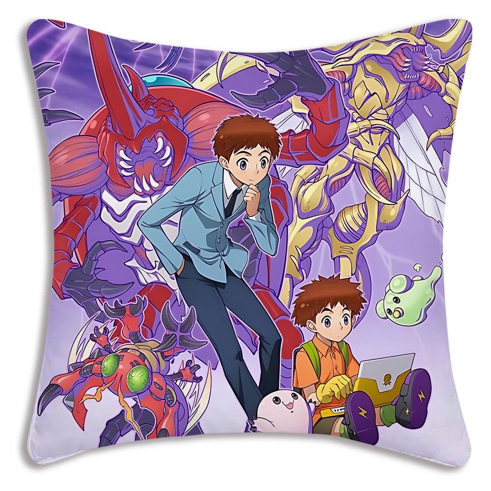 Anime For D-Digimons Pillow Covers Cartoon Sofa Decorative Home Double-sided Printing Short Plush Cute Cushion Cover