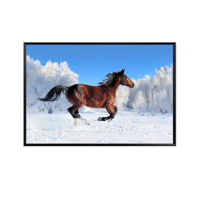 

Картина с белыми лошадьми, бегущая по снегу лошадь, плакат, восход солнца, настенное искусство, печать на холсте, ферма, настенные панно для гостиной 21cm×30cm NoFrame