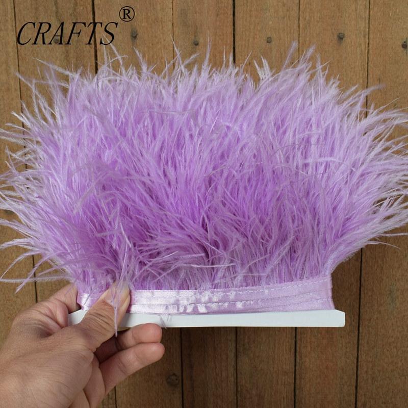 FeatherHigh quality fluffy ostrich feather trimming cloth sideband 5M 10M long DIY clothing accessories decorative accessories 8-11cm