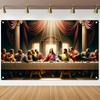 The Last Supper Tapestry Wall Hanging Jesus Christ Religious Art Fabric Poster Classic Painting Print For Living Room Bedroom