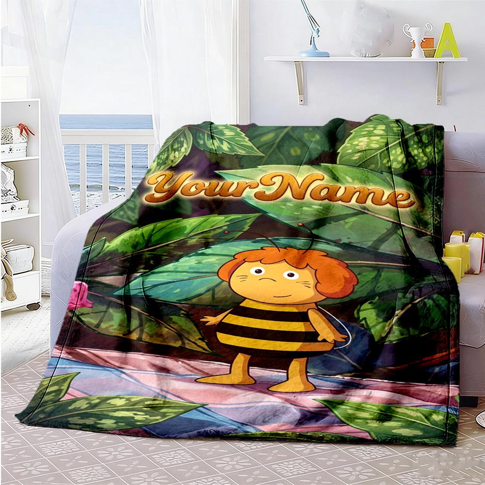 Biene Maja Personalisierbare Decke Gemütliche Personalisierbare Decke Weich Warm Gemütlich Großartig für Heimdekoration Bettwäsche Picknicks Wohnzimmer für Alle Anlässe