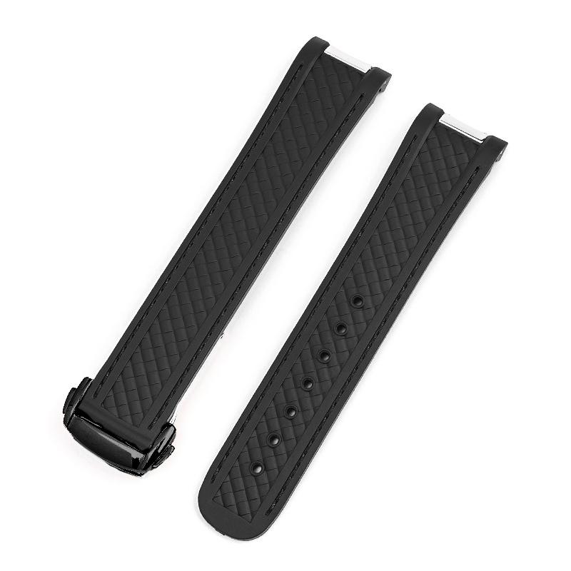 Gummi-Uhrenarmband für Omega für Seamaster 300 Armband 20mm für Speedmaster AT150 Taucherarmbänder Schwarz Blau Silikonarmband