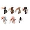 Hair Tie Floral Print Bowknot Ribbon Hair Rope Easy to Wear Bun Half-Tied Hairstyles Ponytail Holder Hair Accessory