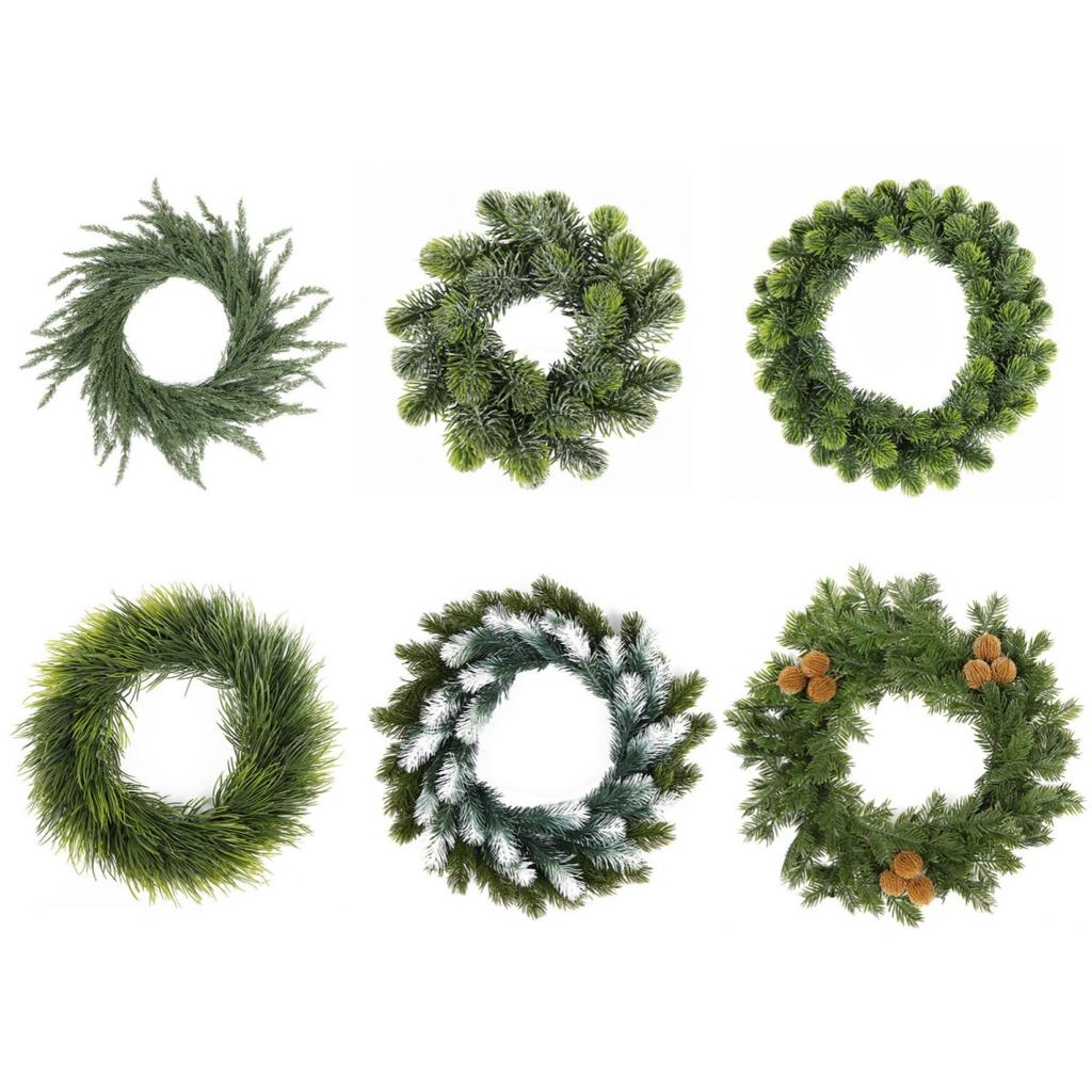 Artificial Christmas Decoration Festive Atmosphere Front Door Decor Artificial Wreath Flexible Decoration Lifelike Appearance