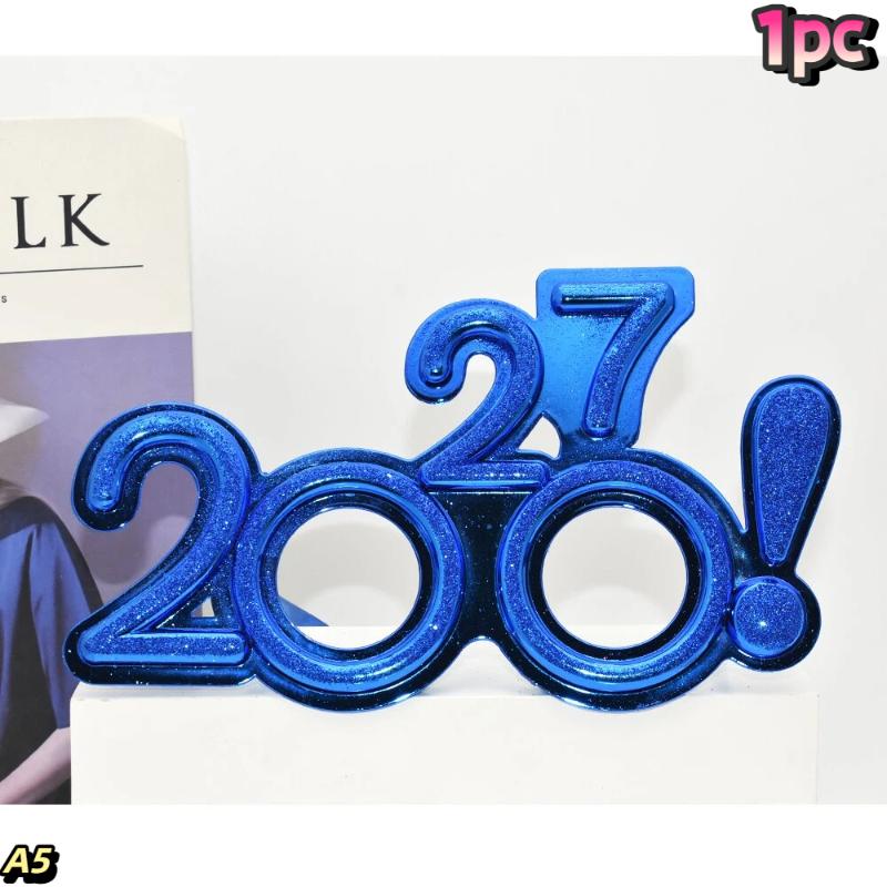 2027 Number Eyeglasses Happy New Year Glasses Diamond Glitter Sunglasses Cosplay Prop Xmas Party Decoration Funny Glasses