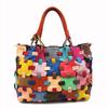 Borsa a mano da donna Borsa in pelle Borsa a tracolla portatile Borsa grande Borsa a colori con giunzione a vento