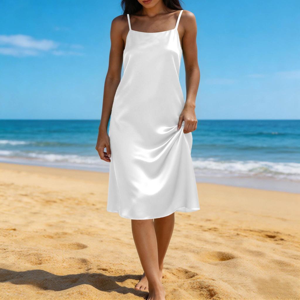 Women's Backless Strapless Dresses, Backless Loungewear Dress, Sleeveless, House Dress, Long Dress With Back Bow