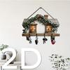 1 PCS 2D Wooden Hanging Decoration Cozy Birdsong Floral Cottage Wooden Sign Simple Key Hangers Wall Art Wall Decor Porch Gifts