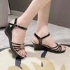 Heeled Open Toe Ladies Shoes 2025 Luxury On Offer Original Sales Summer Comfortable New Breathable Fashion Daily Women's Sandals