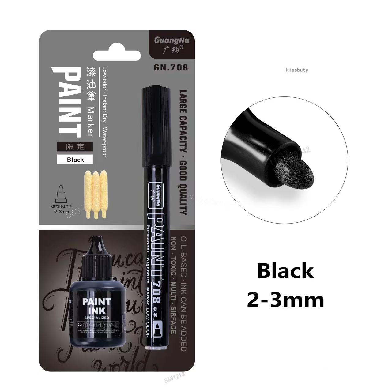 

GuangNa Permanent Metallic Paint Marker Pen With Ink Set DIY Resin Mold Tire Metal Oil Gold Silver White Black Markers Pens