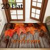 1 Stück Vintage verwitterte Holzplanke Ahornblatt „Willkommen“ Fußmatte, 2D Flachdruck Herbst Innen Teppich, Thanksgiving Limited Edition Ernte Bodenmatte, Washa