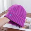 High-value striped stack hat women's autumn and winter warm new cold hat double-layer knitted wool hat