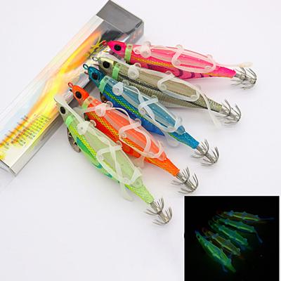 Squid Jigs Fine Texture Luminous Effect Sharp Hook Simulation Design High Flexibility Strong Catching Ability Bright Color Luminous Bait Squid Hook