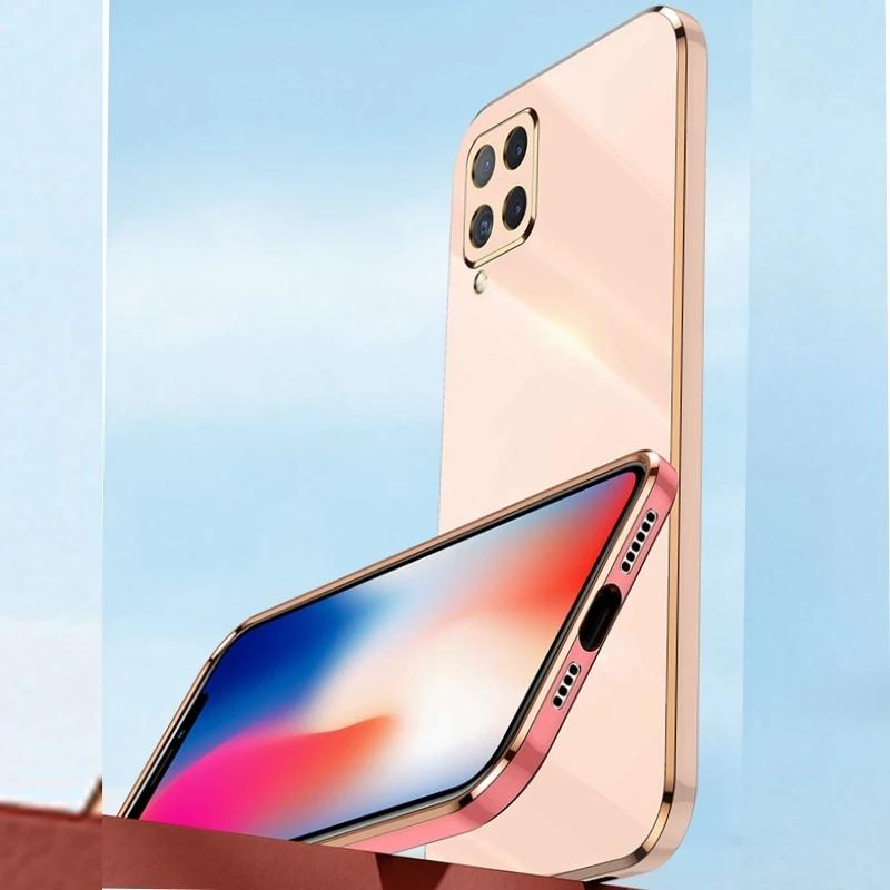 Bling Square Plating Soft Case For Samsung Galaxy A54 A14 A04 A23 A33 A53 A73 A13 A22 A32 A52 M23 M32 M33 S20 S21 S22 S23 Ultra Plus Silicone Cover