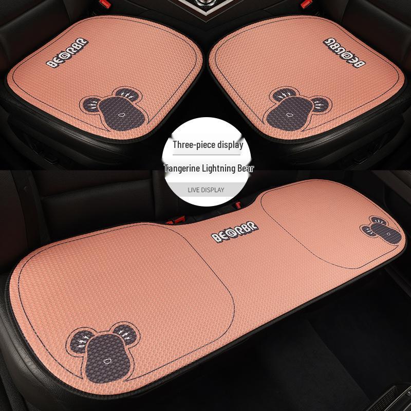 Universal Cartoon Linen Car Seat Cushion - Warm, Stylish, Four Seasons Comfort
