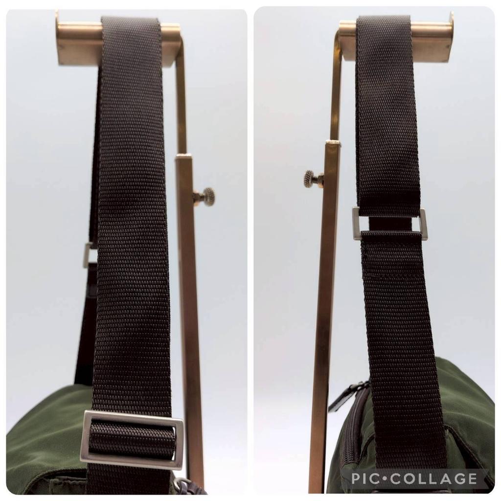PRADA Tessuto Nylon Shoulder Messenger Bag Crossbody Khaki Dark Green Triangle Logo Plate