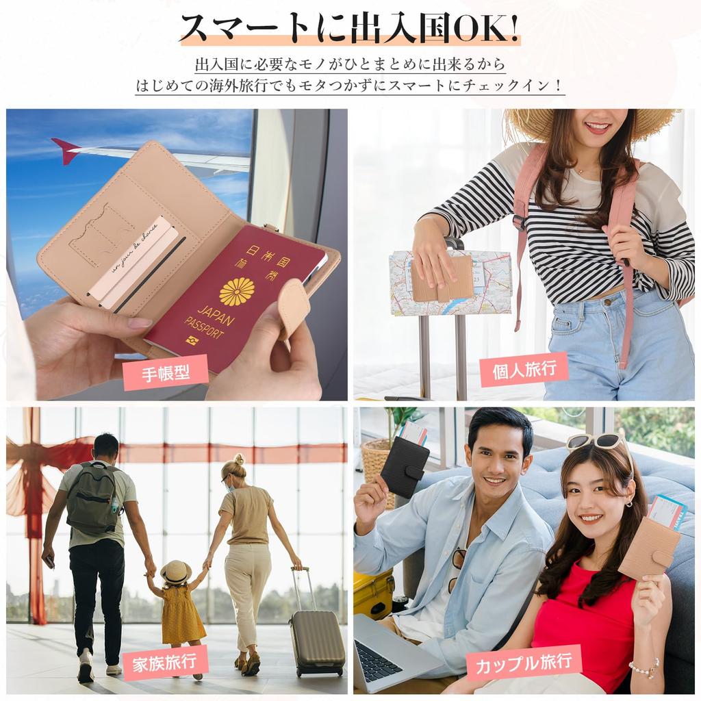 Ganve Passport Neck Passport Passport Airline Ticket Faux Passport Ticket Passport Wallet Domestic and International Passport Storage Pink Case,