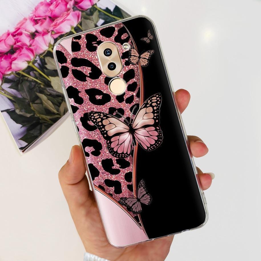 For Honor 6X Case BLN-AL10 BLL-L22 BLN-L21 Cover Fashion Flower Clear Silicone Soft Funda For Huawei Mate 9 Lite GR5 2017 Bumper